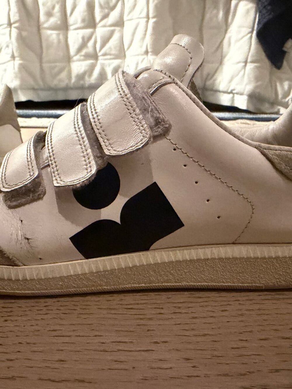 Isabel Marant Beth Sneakers White Leather Velcro Women's 8